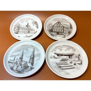 West Germany Coasters Set of 4 Ceramic Landmarks 4"